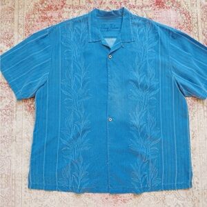 Tommy Bahama, Men’s Blue Short Sleeve Embroidered Shirt